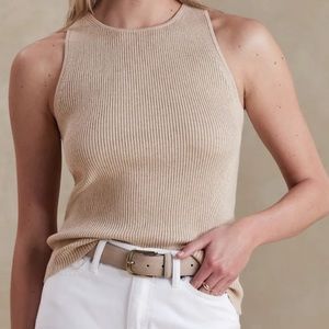 Banana Republic Cut-out Sweater Tank Green